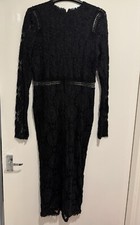 Women’s lace black bodycon midi dress size 12 pretty little thing