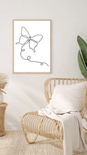 Butterfly Portrait / One Line Art /Home Decor/Digital Art work /Digital Download