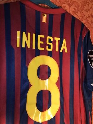 Rare FC Barcelona 2011-2012 Home Football Jersey #8 Iniesta Size L