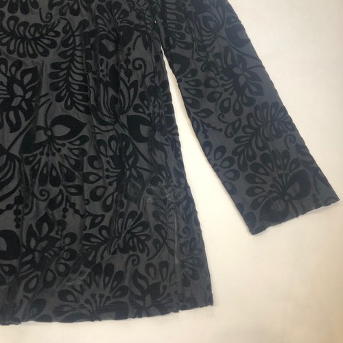Weiche Umrandung Samt Tunika Top Blumen Strass Manschetten Knöpfe Damen 1X - Bild 6 von 9