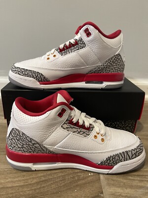 Jordan 3 Retro Cardinal Red - Size 6.5Y / 8W | eBay