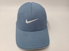 Nike Golf Flex Fitted M-L Hat Cap Swoosh Casual Men Women Blue White NO BUTTON 