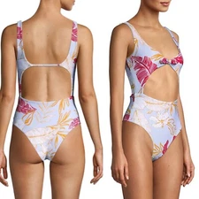  New L*Space Kylie Aloha paradise print One Piece Swimsuit  Cut Out Size 6