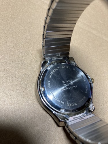 Vintage Armitron Uhr Herren gold silberfarben rund Tag Datum Stretch ungeprüft - Bild 4 von 7