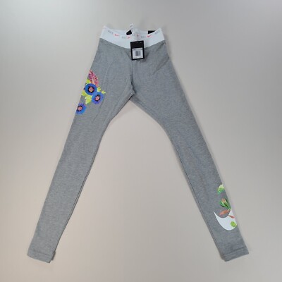 Nike Pants Womens Extra Small Gray Tight Leggings Floral Graphic