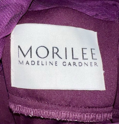 Mori Lee Bridesmaid 21664 A-Line Chiffon V-Neck Ruched Bodice & Waistband Sz 18 - Picture 17 of 20