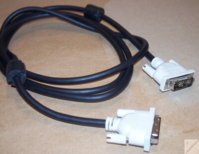 DVI Kabel von DELL ca. 1,8m Stecker-Stecker m-m digital Monitor weiß _c6