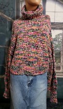 Wild Fable Cropped Sweater Sz S Confetti Multicolor Pullover Long Sleeve NWT 1