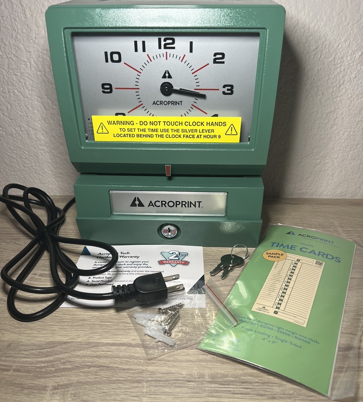 NEW Acroprint 150AR3 Automatic Time Recorder, Prints Day Of The Week, Hour 1-12