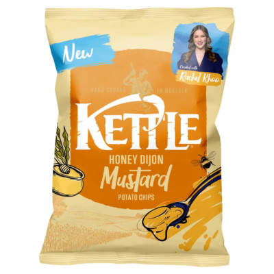 Kettle Chips Honey Dijon Mustard Flavour Potato Chips Sharing Crisps Snacks 130g
