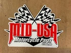 Vintage Mid-USA Motorcycle Parts Metal Racing Advertising Sign Single Sided