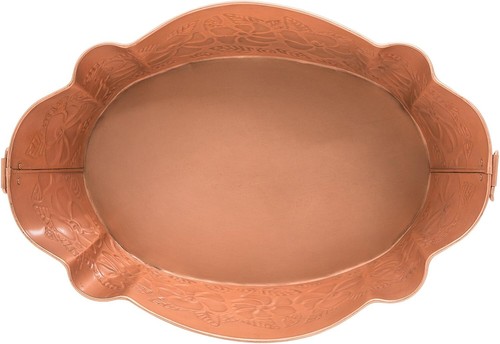 Decorative Embossed Galvanized Tub with Handles - Vintage Style for Garden Use - Picture 5 of 8
