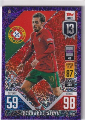 Topps Match Attax Nations League 2022 No CD 13 Bernardo Silva Purple Parallel