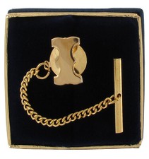 Initial Letter "I" Gold Tone Tie Tack Tac  Mens Boxed 1/2"
