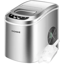 Electric Portable Ice Cube Maker Machine w/ Scoop, Self Cleaning Function 26lbs