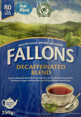 Tee Tea FALLONS Decaffeinated Blend 80 Beutel 250 gr. MHD 03-2021 Schwarztee UK