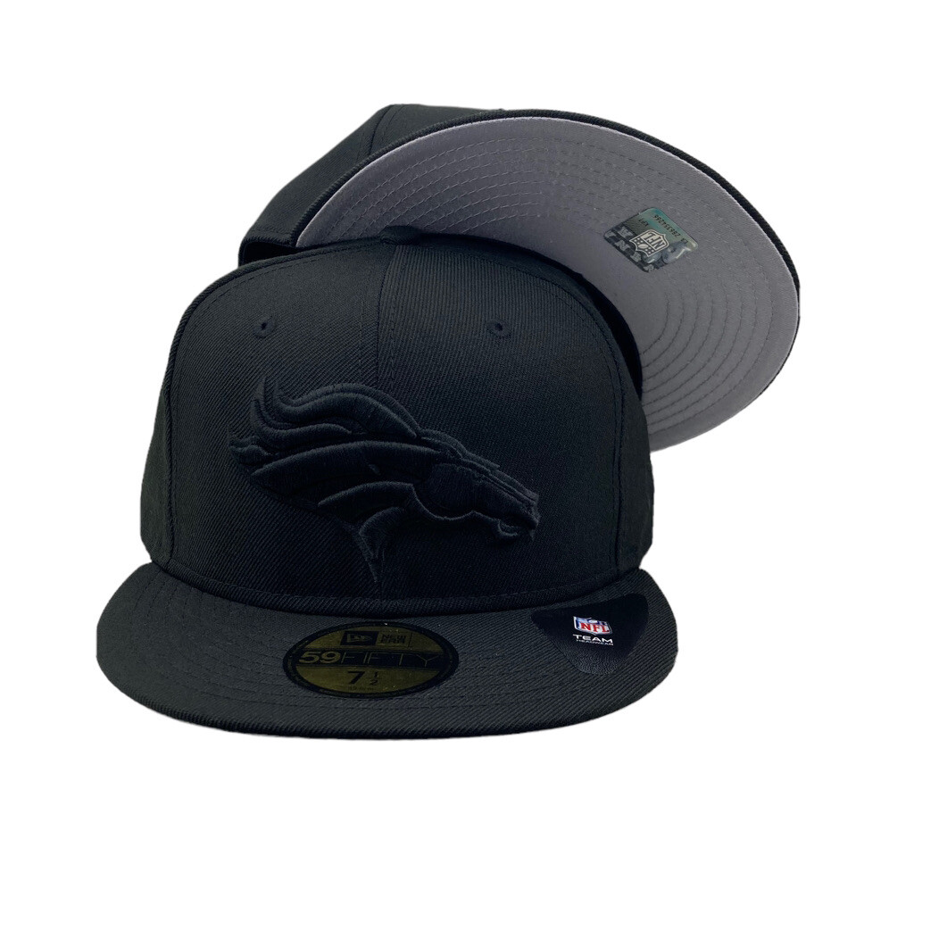 Denver Broncos black on black NFL New Era 59fifty Fitted hat cap 7