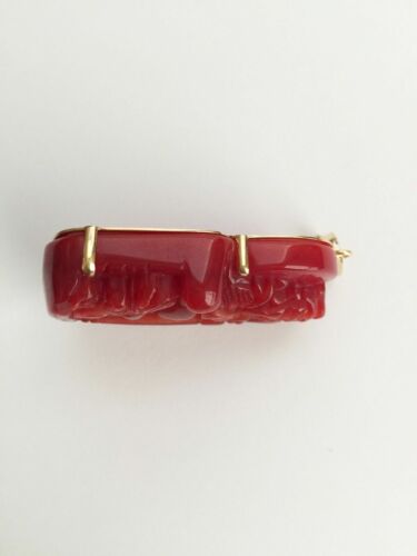 The God of Longevity Red Large Pendant in 18K Yellow Gold - Picture 2 of 5