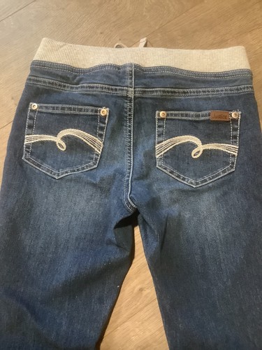 Justice Youth Girls Skinny Jeans Jeggings Size 8.5 Pull On Dark Denim EUC - Picture 11 of 11