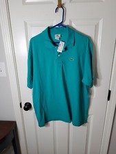 NWT Lacoste Big Croc Polo Shirt Short Sleeve Men's Green XXL Retail 79.50
