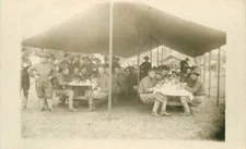 Military Soldiers Mess Tent Comic Time c-1910 RPPC Photo Postcard 22-2961
