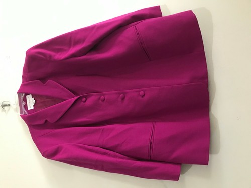 Jones New York Plus Size 22W 100% Pure Wool Magenta Jacket Blazer Women Stylish - Picture 7 of 10