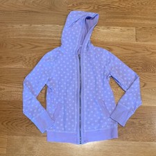 MOSSIMO Light Purple Flower Floral Full Zip Hood Hoodie Sweatshirt Girl XL 14 16
