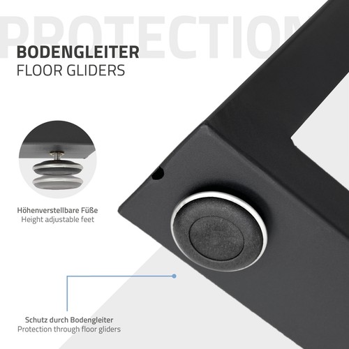 Tischbeine Tischgestell Trapez-Design Industriedesign Stahl 60 x 72 cm Schwarz - Bild 5 von 7