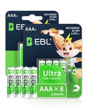 EBL AAA Rechargeable Batteries 1100mAh Ready2Charge Triple A NiMH Battery,