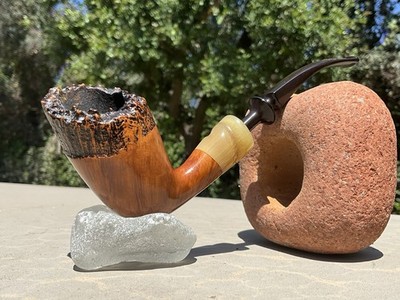 Vintage W O Larsen  Rustica  Selected Briar Bent Freehand Estate Tobacco Pipe