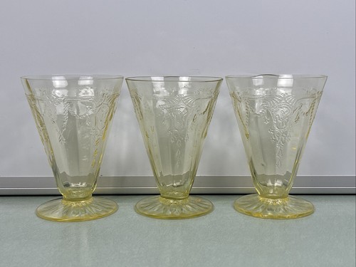 Vintage Yellow Federal Madrid Depression Glass Saucers Plates Bowls Cups 1930s - Picture 10 of 22