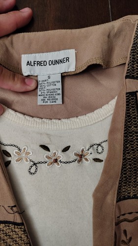 Gilet aperto davanti Alfred Dunner marrone marrone chiaro con magliette piccolo - Foto 4 di 5