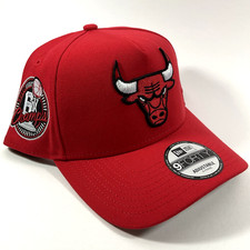 New Era Chicago Bulls Exclusive Red 6X CHAMPS 9FORTY A-Frame Snapback Hat Cap