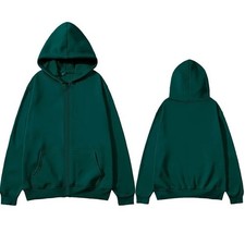 Men's Unisex Fleece Full Zip Up Solid Hoodie Sweatshirt Hooded Zipper Size S-5XL