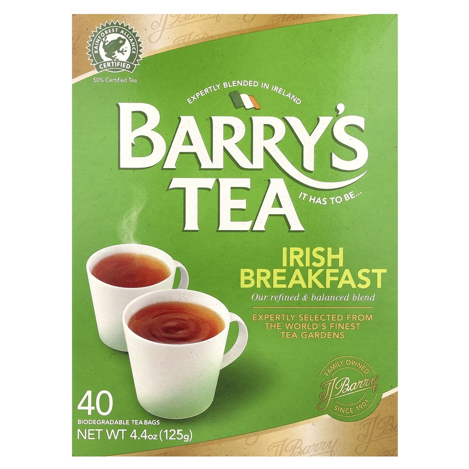 Irish Breakfast, 40 Tea Bags, 4.4 oz (125 g)