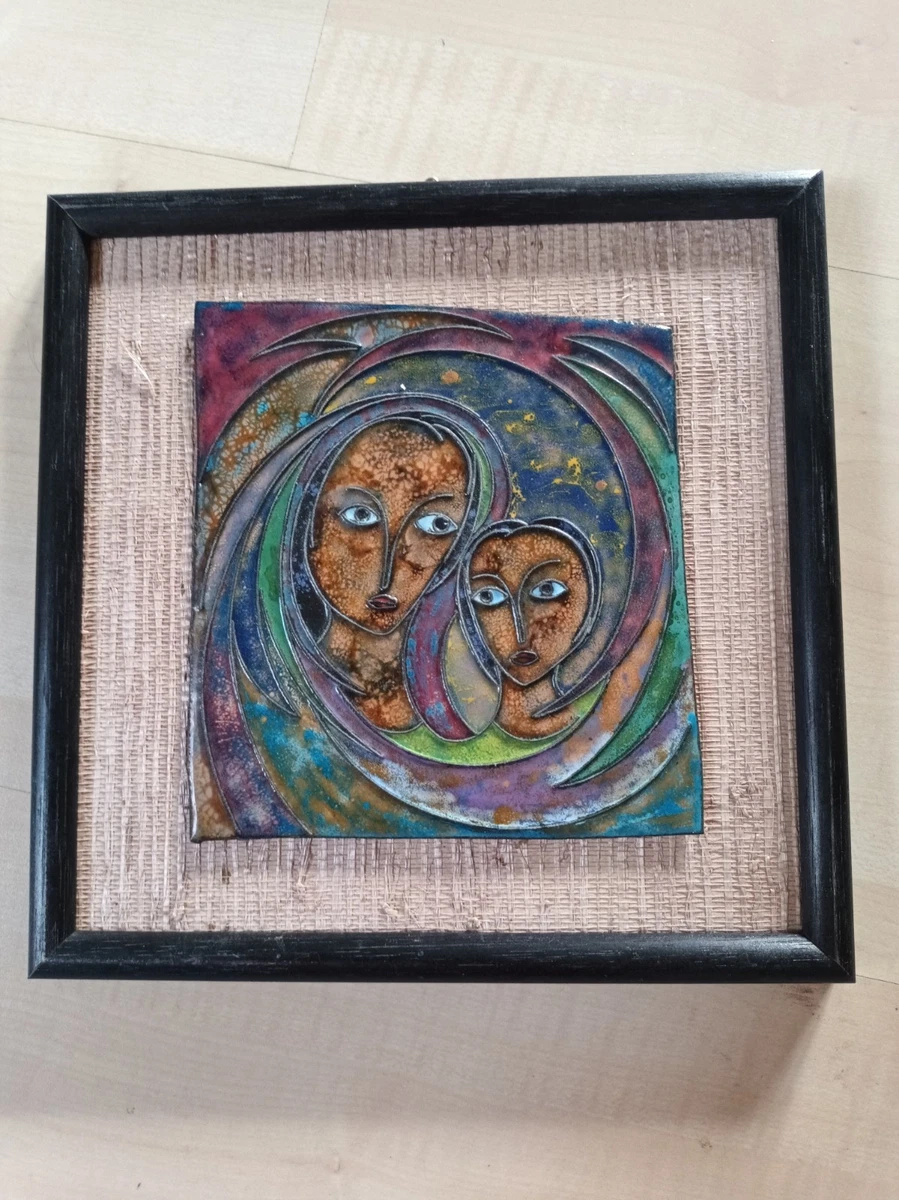 Maria mit Kind, Kupfer/Emaillebild