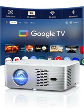 4K Android 10 Projector 1080P WiFi Bluetooth Netflix Prime Video Home Theater