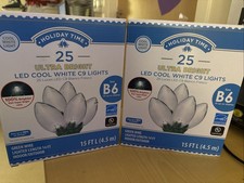 Holiday Time 25-Pack Super Bright LED String Lights, Cool White Two Packs New