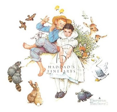 Sweet Song So Young Art Print by Norman Rockwell 14 x 14'' Paper New Unframed
