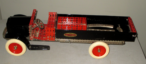 1928-1932-A.C. GILBERT SET ERETTORE-BIANCO-KELMET DUMPER ACCIAIO PRESSATO GIOCATTOLO - Foto 2 di 23