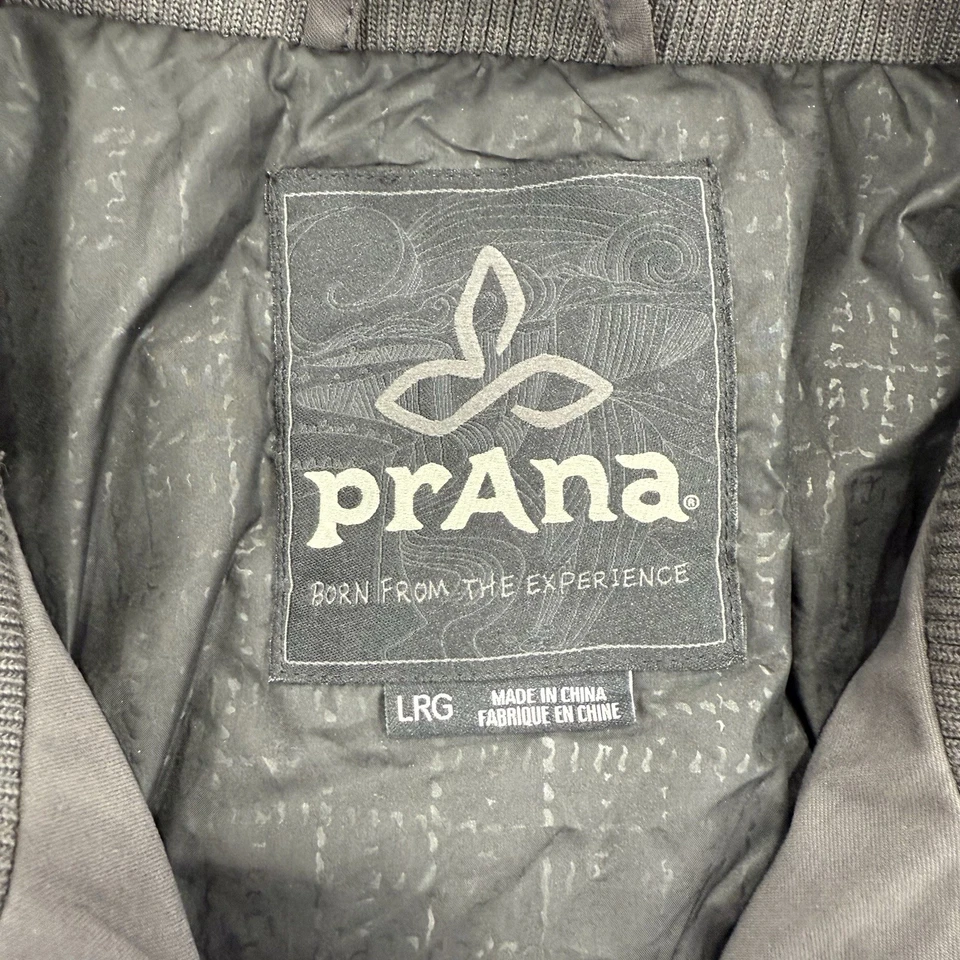 Prana Jacket Men’s L Charcoal Gray Full Zip/Snap Nylon Stretch Polyester Fill - Image 2 of 4
