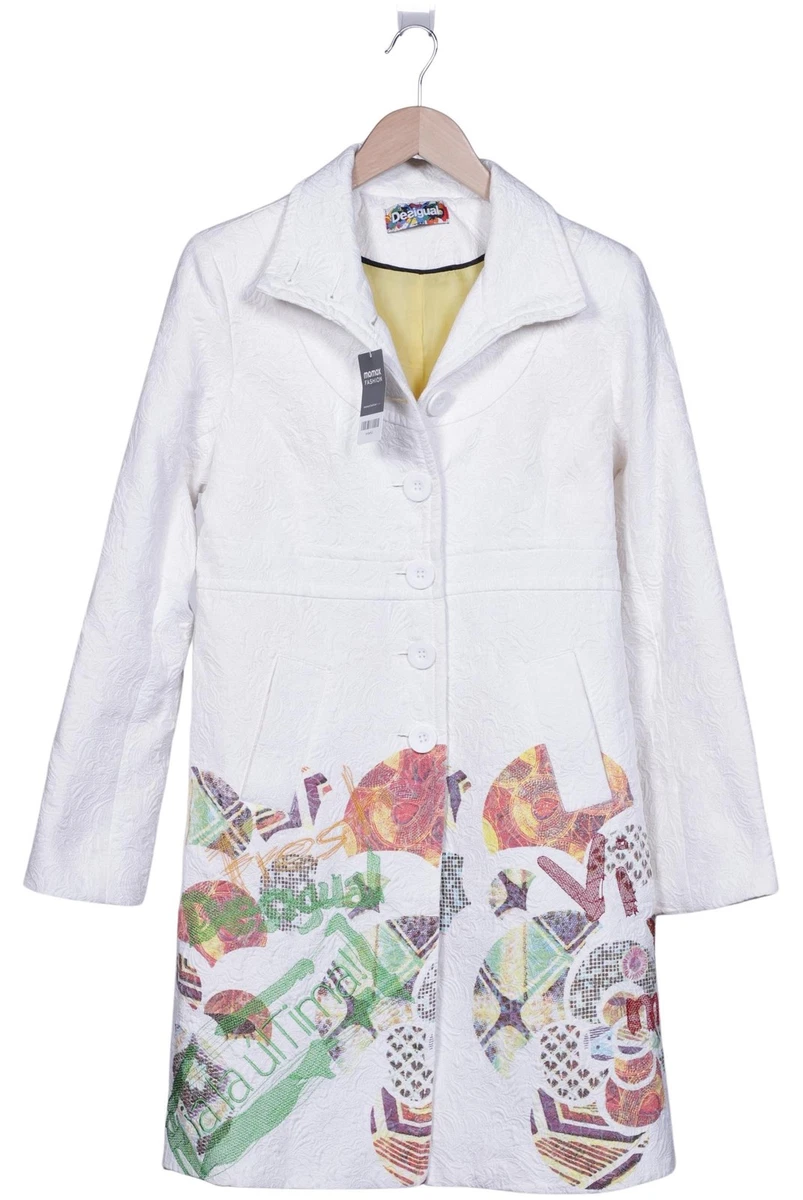 Desigual Mantel Damen Jacke Parka Gr. 46 Baumwolle Cremeweiß #vvowhi3