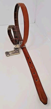 Brighton Belt Croc Brown Leather Silver Ornate Buckle Sz XL 36" Reversible