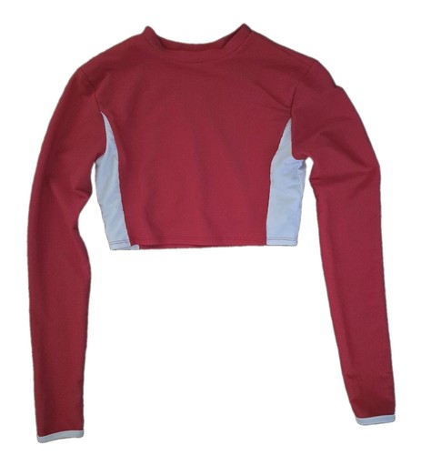 Lainsnow Swim Resort Top Long Sleeve Cropped Peppermint Snow Womens Size Medium 
