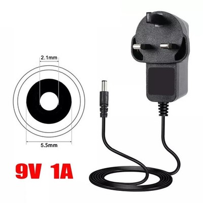 9V Netzteil UK 9V Adapter 9V Ladegerät 9 Volt Power Supply UK 9V 1A AC/DC STECKER