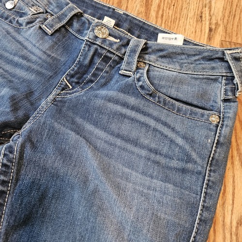 True Religion Jeans Sz 28 Womens Blue Stretch Pants Stella Mid Rise Capri Denim - 第 4/12 張圖片