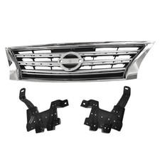 For 2013-2015 Nissan Sentra Front Grille Chrome Shell Silver Insert Ni1200252