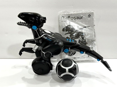 NEW WowWee MiPosaur Robotic Black Dinosau/ Raptor Electronic Toy with Track Ball