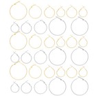  64pcs Round Open Hoop Earring: Buckle Dangle Circle Ear Rings For Women -