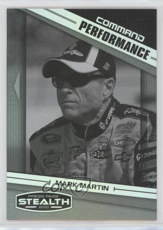 2010 Press Pass Stealth Command Performance Black and White Mark Martin HOF 0bt4